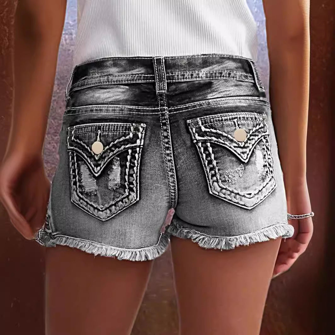 Dame Jeans-shorts i vintage-stil Stilla