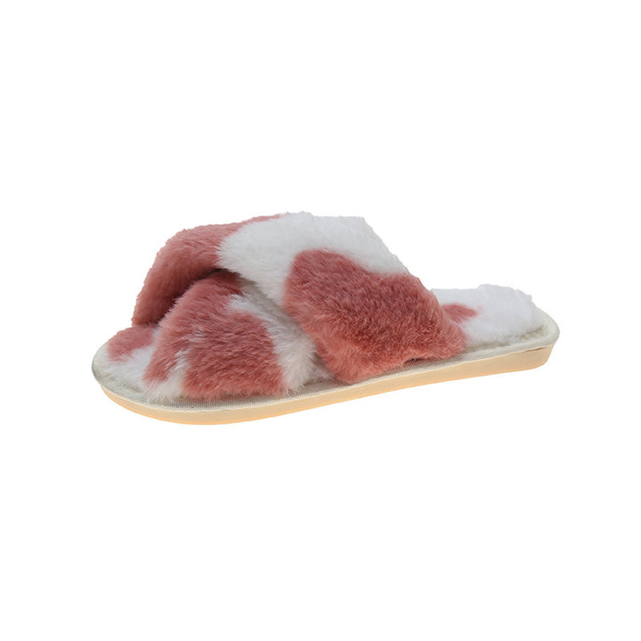 Dame Fuzzy Pantoletten med kreativt farvedesign og behagelig sål Stilla