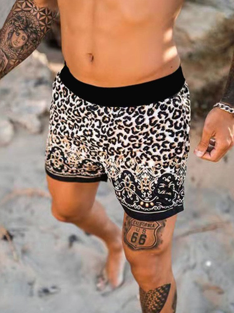 Herre Tropical Print Casual Kort Sæt Stilla