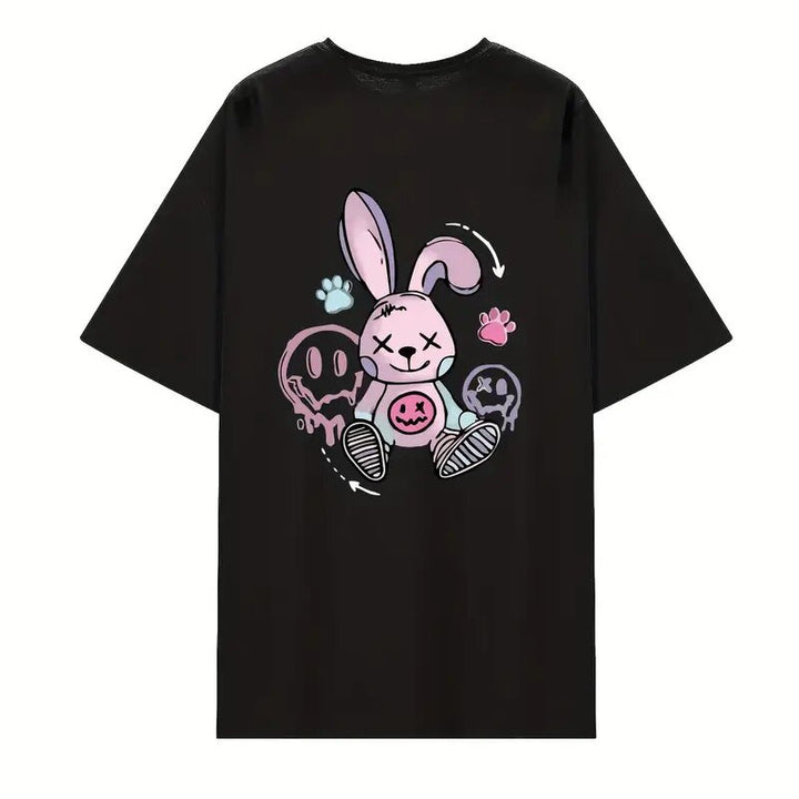 Dame afslappet T-shirt med kunstnerisk Bunny-motiv og grafiske detaljer Stilla