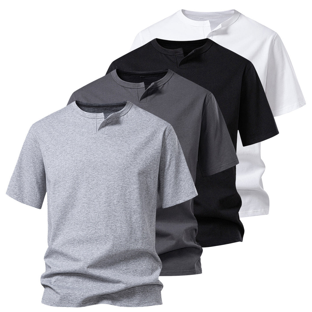 Herrer Elevated Collar Kortærmet T-shirt Stilla