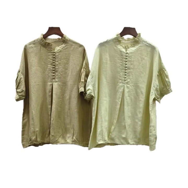 Femme Elegante Knaplukning Tunika-Overdel Stilla