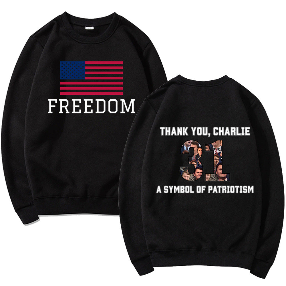 Kvinders sweatshirts med patriotisk tryk og blødt materiale Stilla