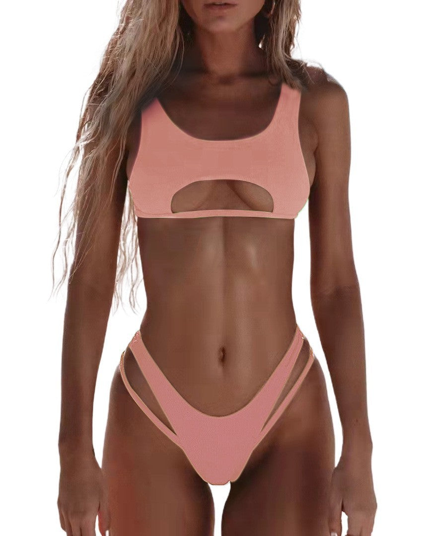Femme Cut-Out Højtaljede Bikini Sæt Stilla