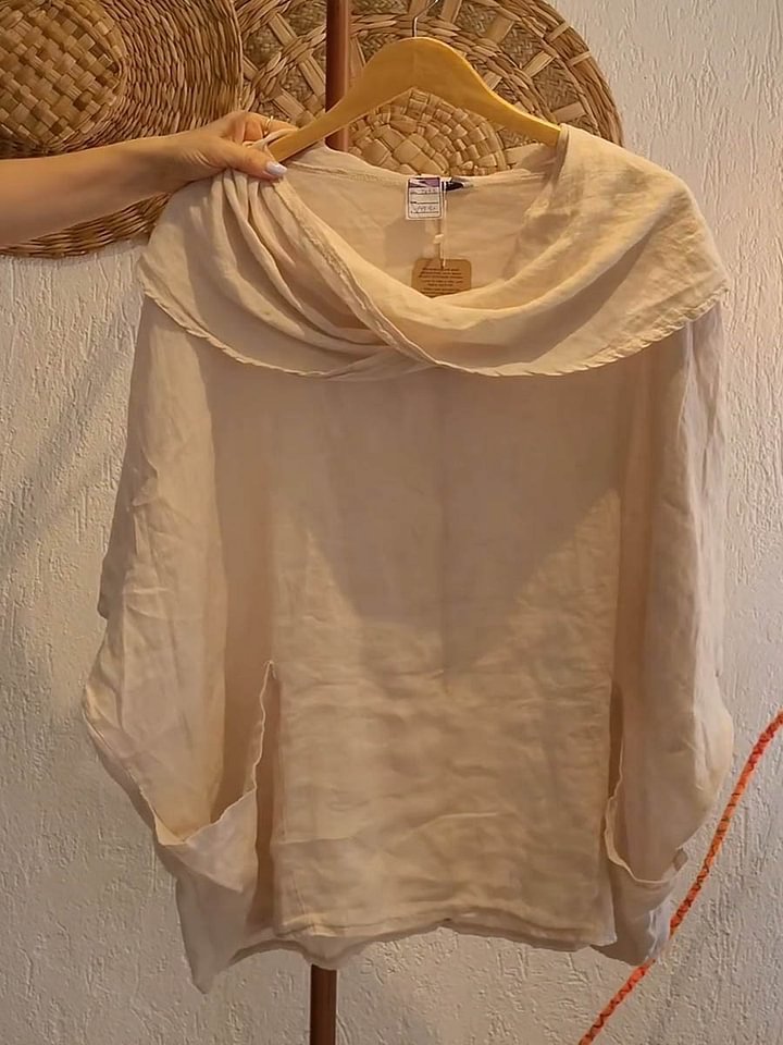 Damer Oversize Bluse med generøs krave Stilla