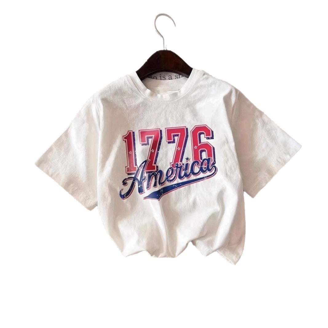 Dame casual T-shirt med iøjnefaldende vintage-print Skovae