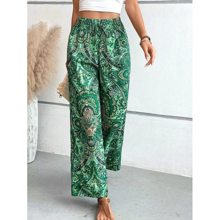 Dame Relaxed Fit Bohemian Tryk Bukser Stilla