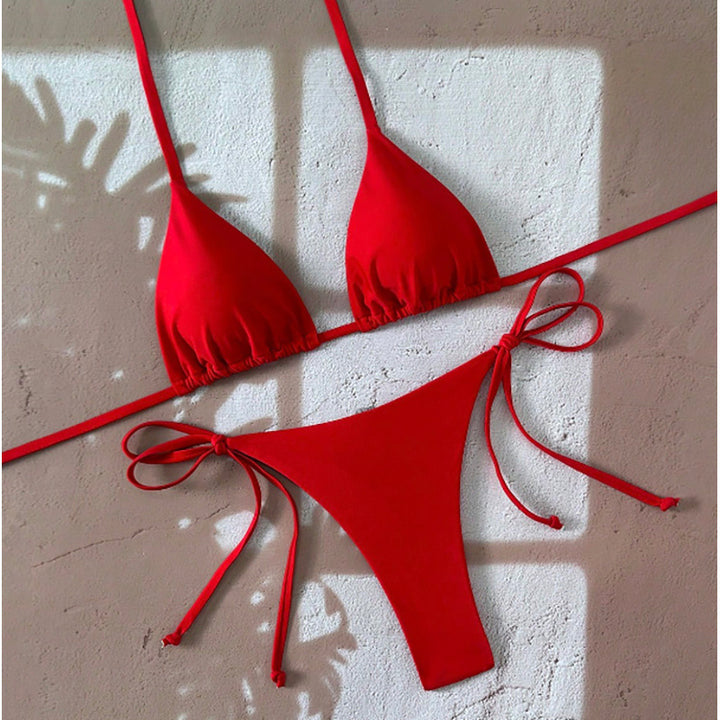Dame Triangel-Bikini med justerbare snørredetaljer Skovae