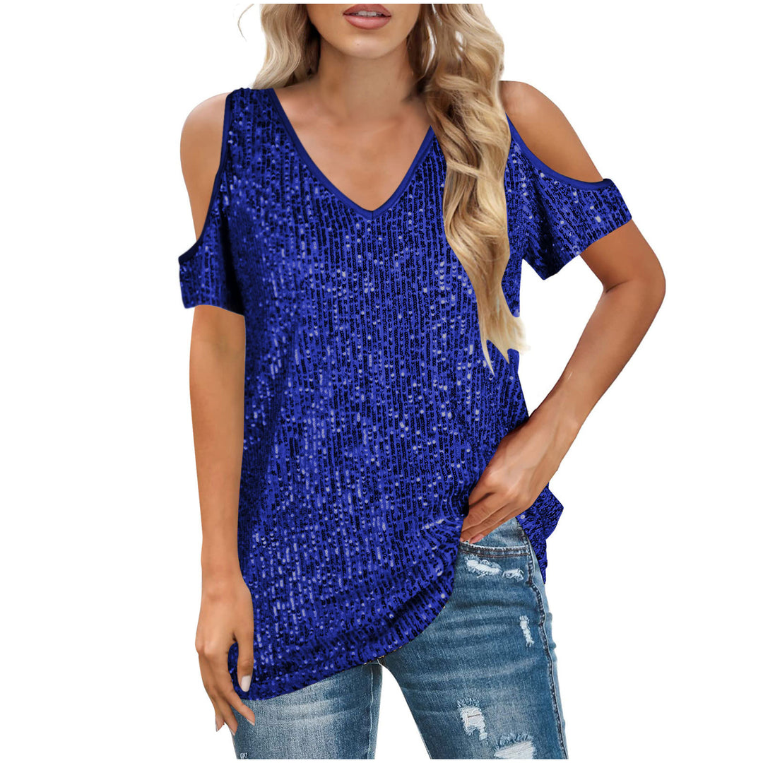 Dame Cold-Shoulder Pailletter Top Stilla