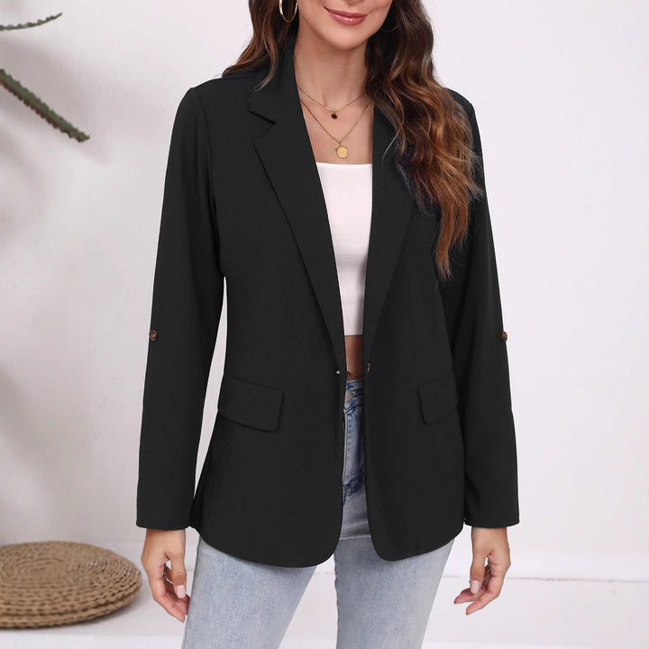Dame Struktureret Blazer med mode Kontrastærme Stilla