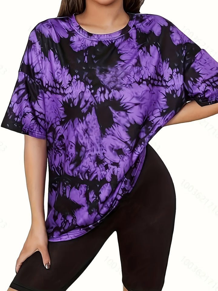 Dame Oversized T-shirt med stilfuldt batikdesign og casual snit Stilla