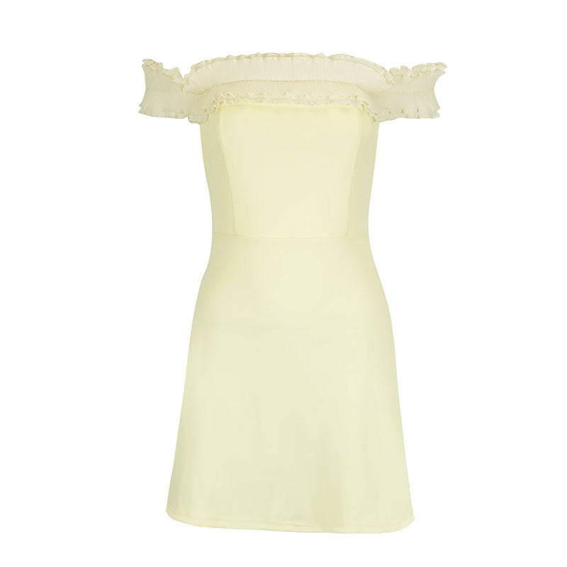 Dame Off-Shoulder Kjole med Volanger Skovae