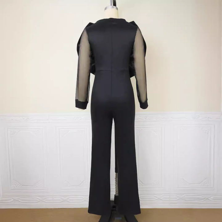 Damer Elegant Jumpsuit med voluminøst satin kjole Skovae