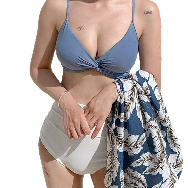 Dame Høj Talje Twist Front Bikini Sæt Stilla