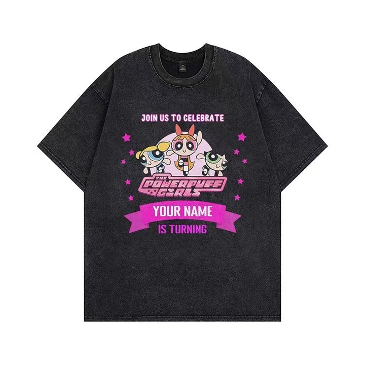Dame T-shirt med tilpasset Powerpuff Girls grafiktryk Stilla