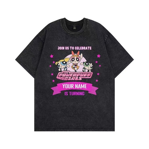 Dame T-shirt med tilpasset Powerpuff Girls grafiktryk Stilla