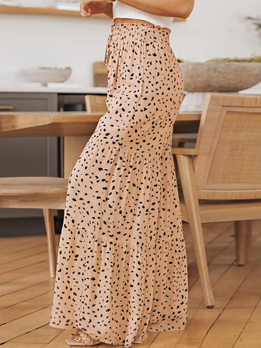 Dame casual sommerbukser med elastisk talje og trendy prikker-design Stilla