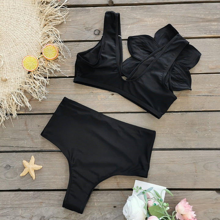 Dame Bikini-sæt med blomsteraccent og høj talje Stilla