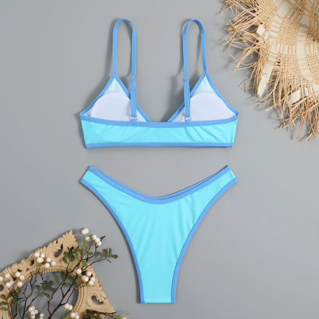 Dame justerbart trekant-bikini-sæt med sporty detaljer Stilla