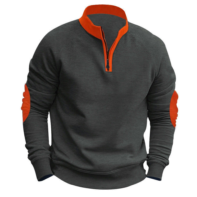 Herrer sweatshirt med lynlås og kontrasterende sømme Stilla