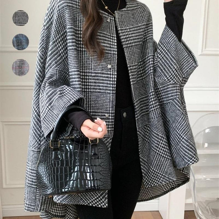 Dame Oversized Cardigan i Moderne Ternet Mønster Stilla