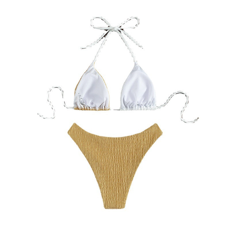 Dame Triangel-Bikini med raffineret ribdesign Skovae