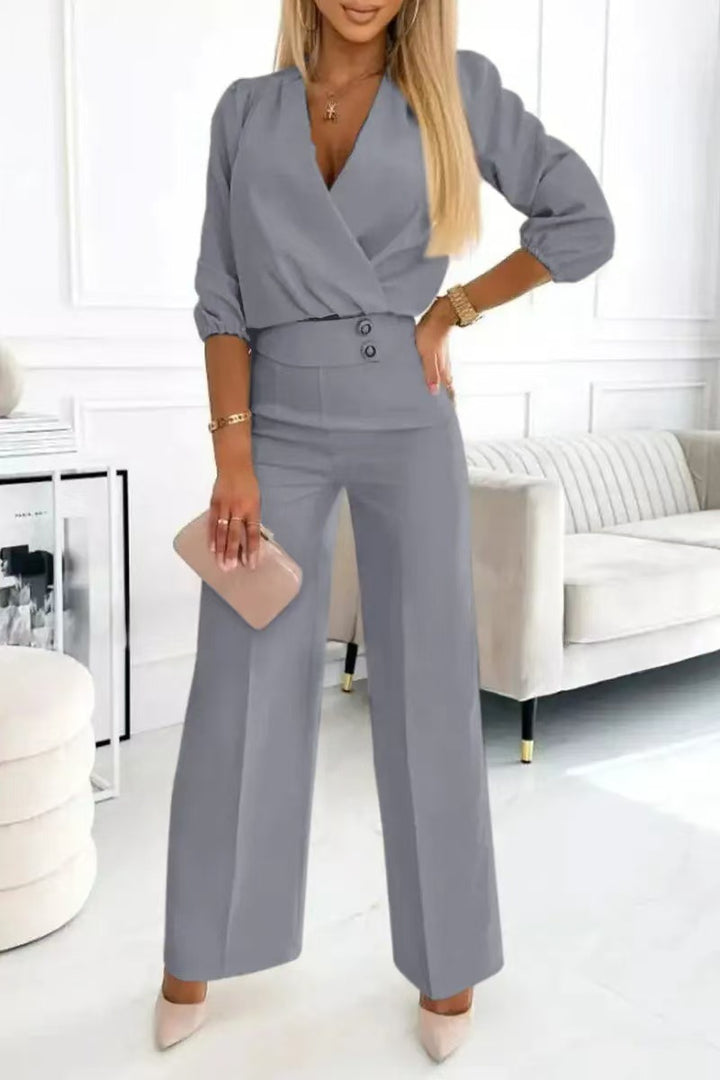 Kvinderne elegante jumpsuit med indviklet top og højtaljede ben Stilla
