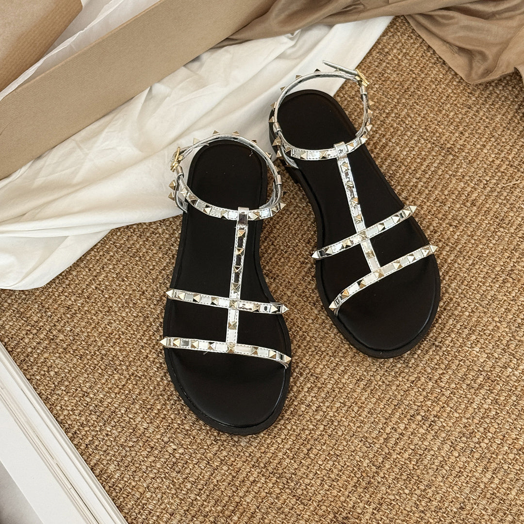 Femme Fashion-Forward Remsandaler med Strass-accenter Stilla