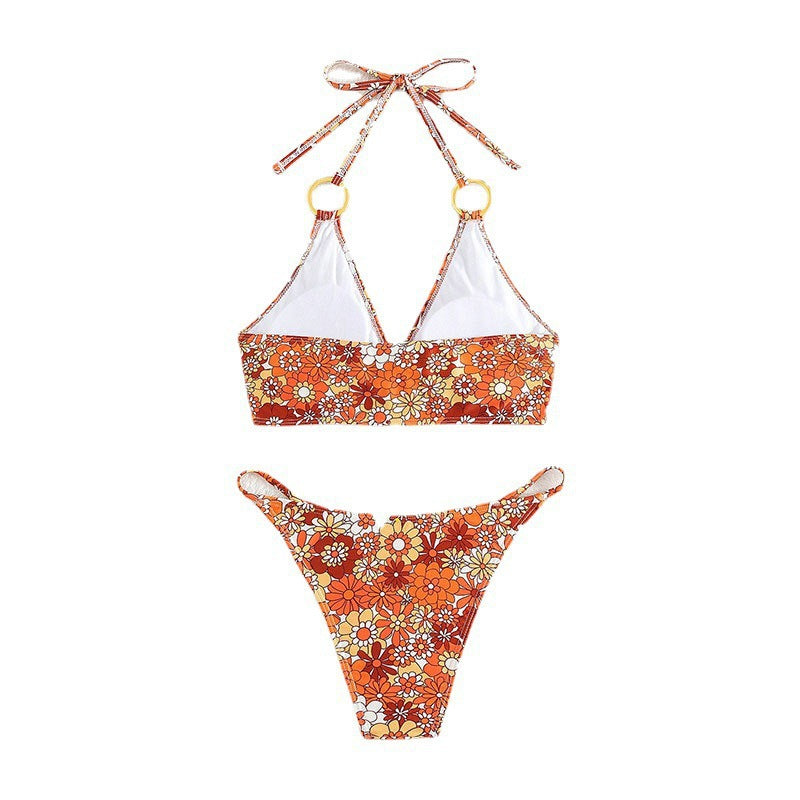 Dame triangel-bikini med dekorative ringformede accenter Skovae