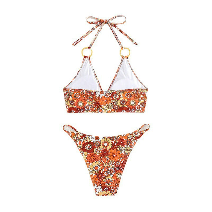 Dame triangel-bikini med dekorative ringformede accenter Skovae