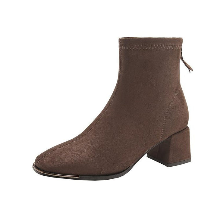 Dame Chunky Heel Spidse Tå Ankel Støvler Stilla