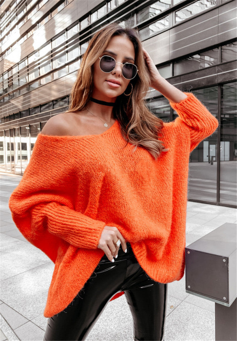 Dame Oversized Strikpullover med asymmetrisk design og afslappet snit Stilla