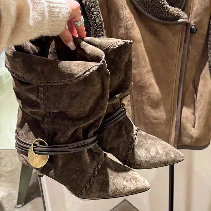 Dame Slouchy Anklet støvler med dekorativt spænde-detalje Stilla