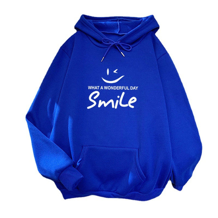 Kvinders hættetrøje med glad smileprint Skovae