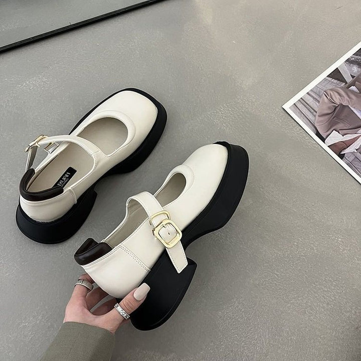 Dame Chunky Mary Jane Pumps med fashionabel spænde-detalje Stilla