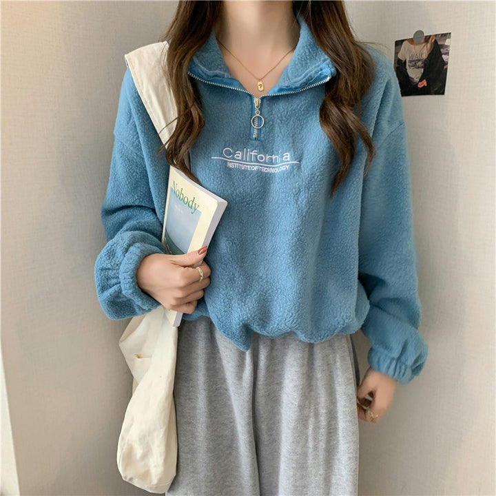 Femme Cozy Fleece Kvart-lynlås Pullover Stilla