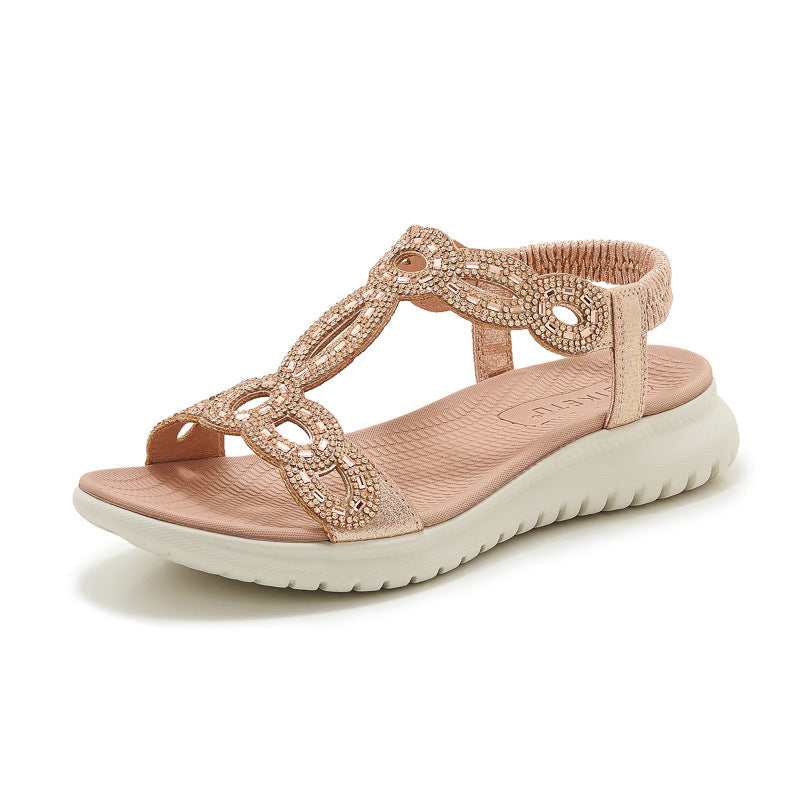 Dame mode toe separator sandaler med stabile dekorationer og dæmpende sål Stilla