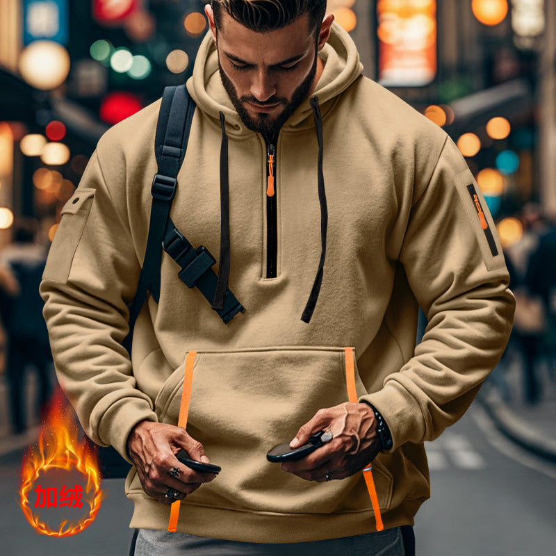 Herrer Sporty Hoodie med innovative lommer og høj funktionalitet Stilla