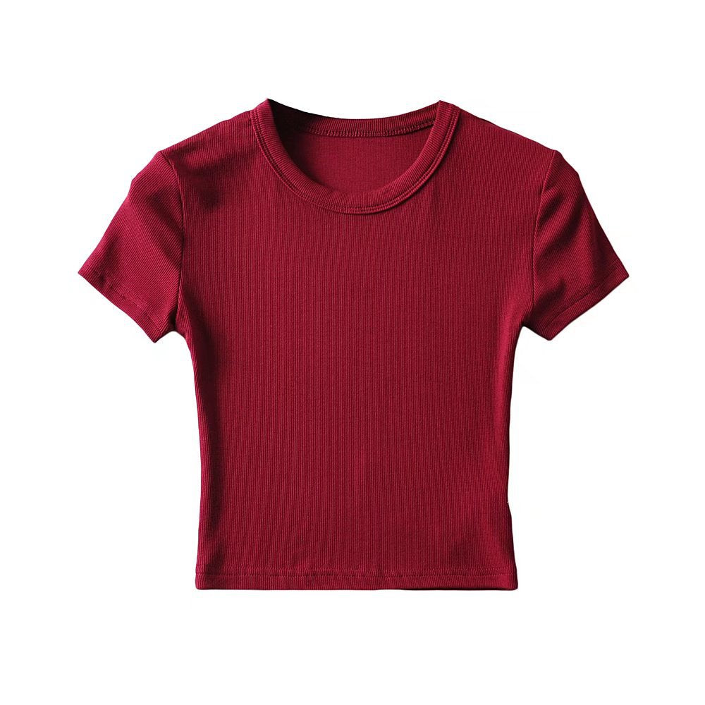 Damer cropped T-shirt med elastisk pasform og rund halsudskæring Stilla