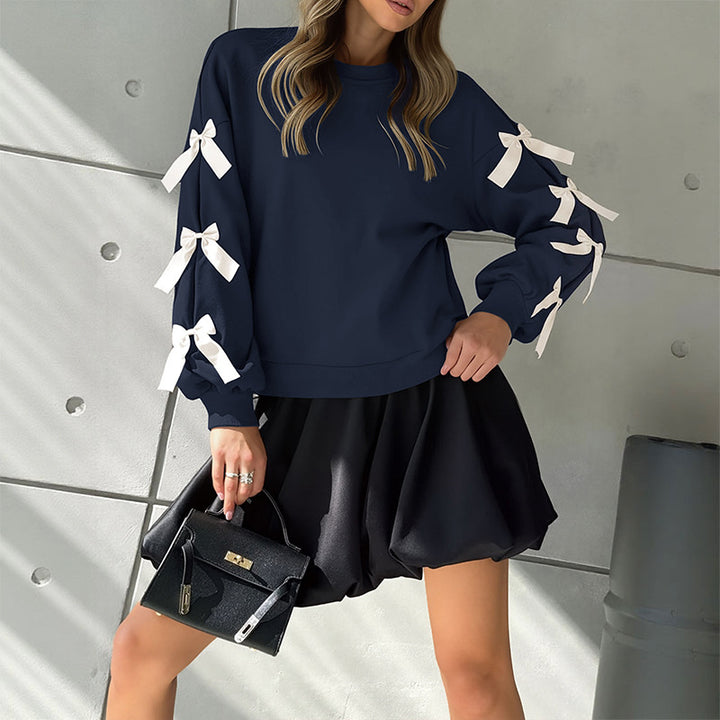 Kvinders oversized sweater med legende sløjfedetaljer Stilla