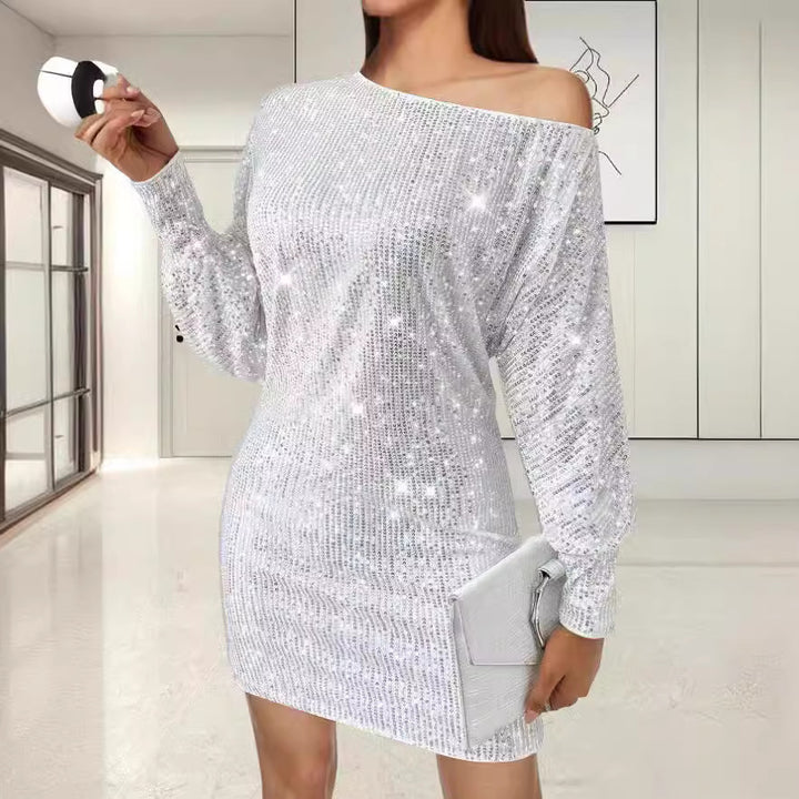 Dame Off-Shoulder Textureret Mini-Kjole Stilla