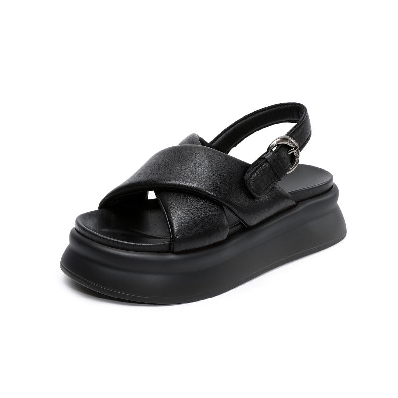 Dame Chunky Platform Slide Sandaler med justerbar spænde Stilla