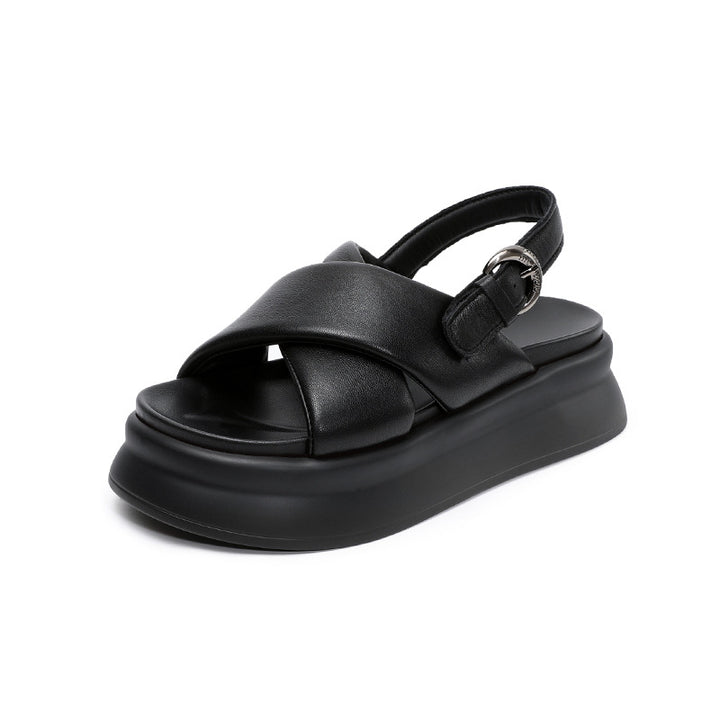 Dame Chunky Platform Slide Sandaler med justerbar spænde Stilla