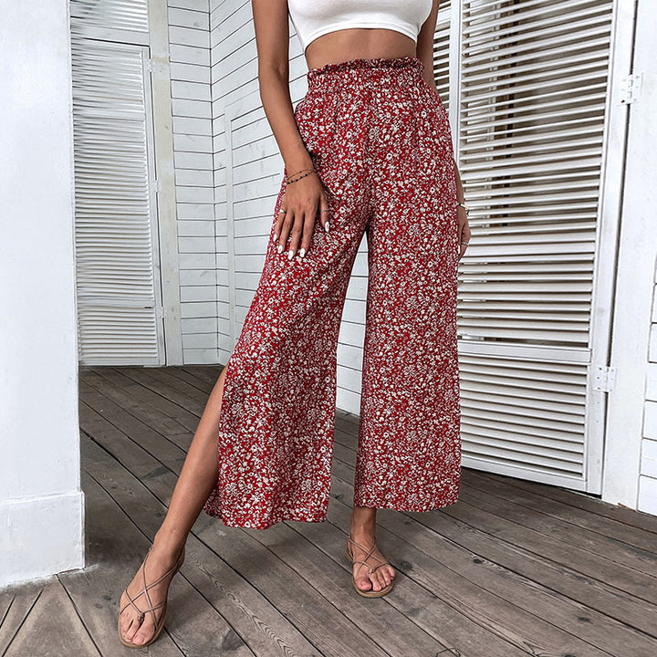 Kvinde Floral Print Bred Bukser Stilla