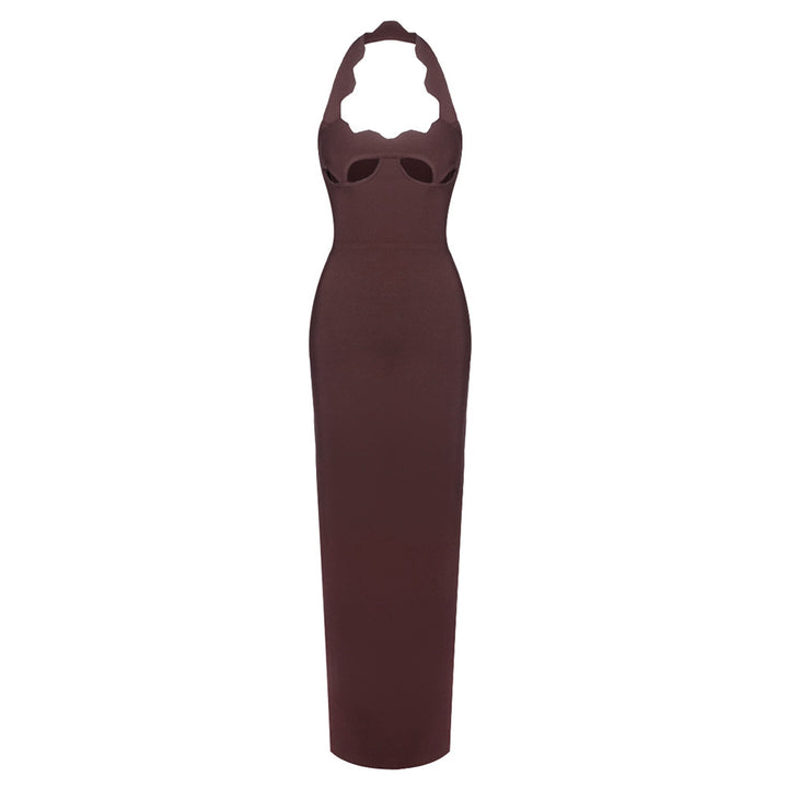 Dame maxikjole med innovativt cut-out design og sexy nøglehulsudskæring Skovae