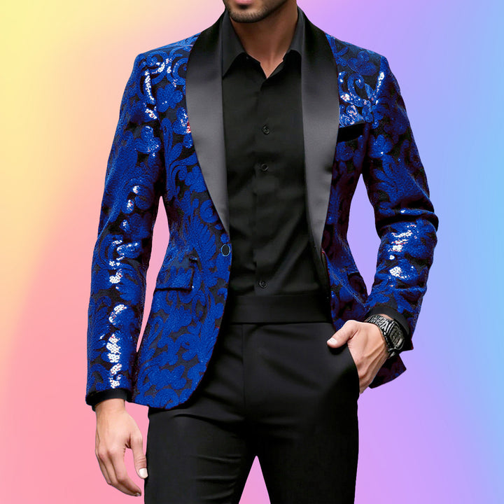 Herre Glamourøs Aftenblazer med glitrende Design Stilla
