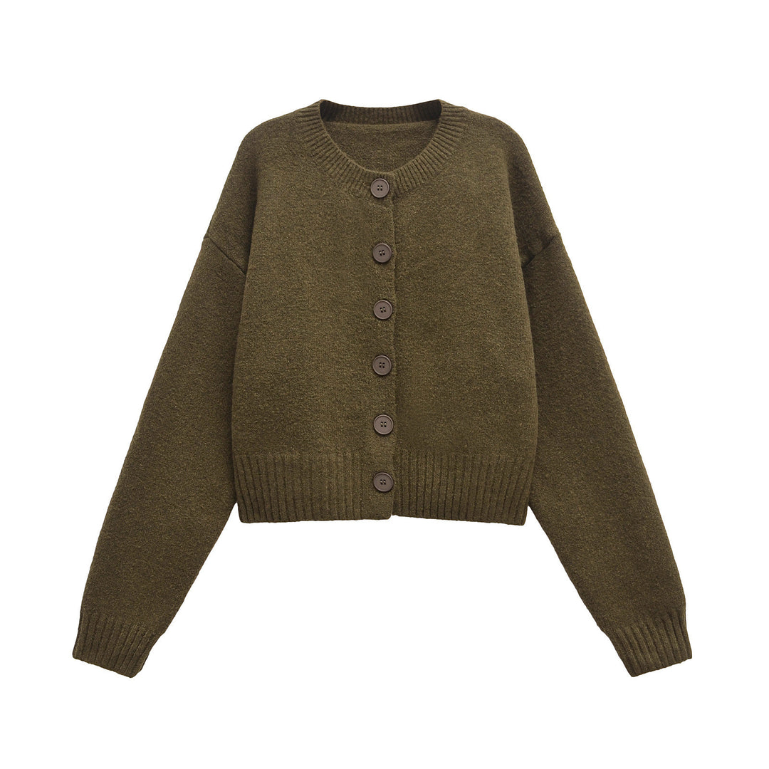 Femme Cozy Cropped Cardigan med knaplukning Stilla