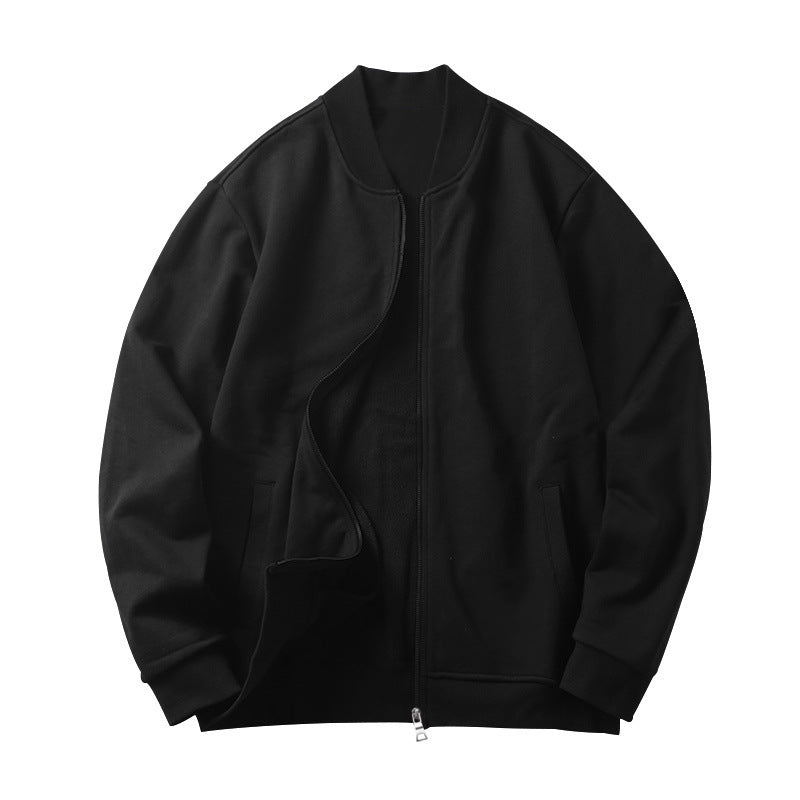 Herren nan legerer Baumwoll-Blouson med kontrastkrave synlig metal zip og sidelommer Skovae