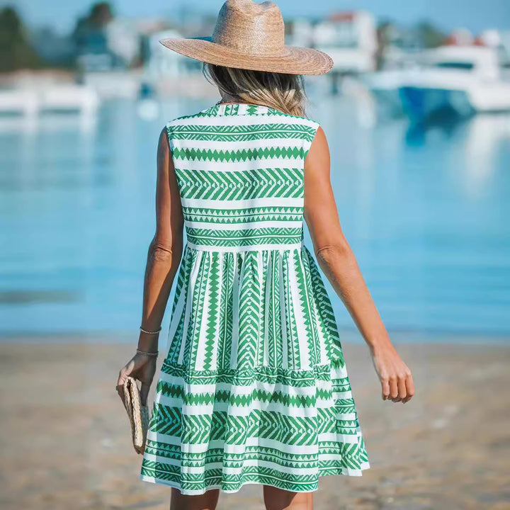 Dame bohemian-inspireret A-linje sommerkjole Stilla