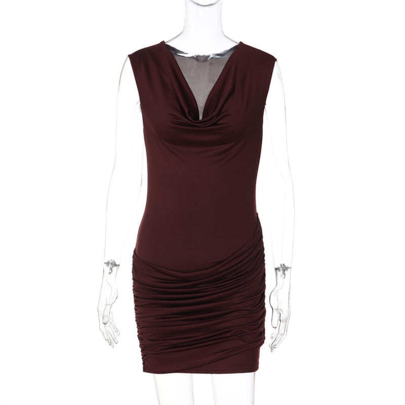 Damen Elegantes Wickelkleid mit raffinierten Rüschendetails und verführerischem V-Ausschnitt Skovae